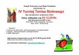 Informacja o turnieju tenisa stołowego