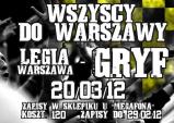 ZAPISY:  Gryf vs.Legia Warszawa  20.03.2012